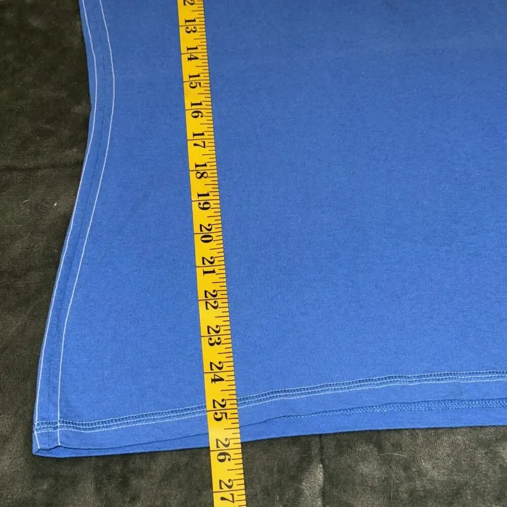 Team Apparel NFL Detroit Lions T-Shirt Womens Medium Blue Cotton V-Neck Pullover - Picture 6 of 6